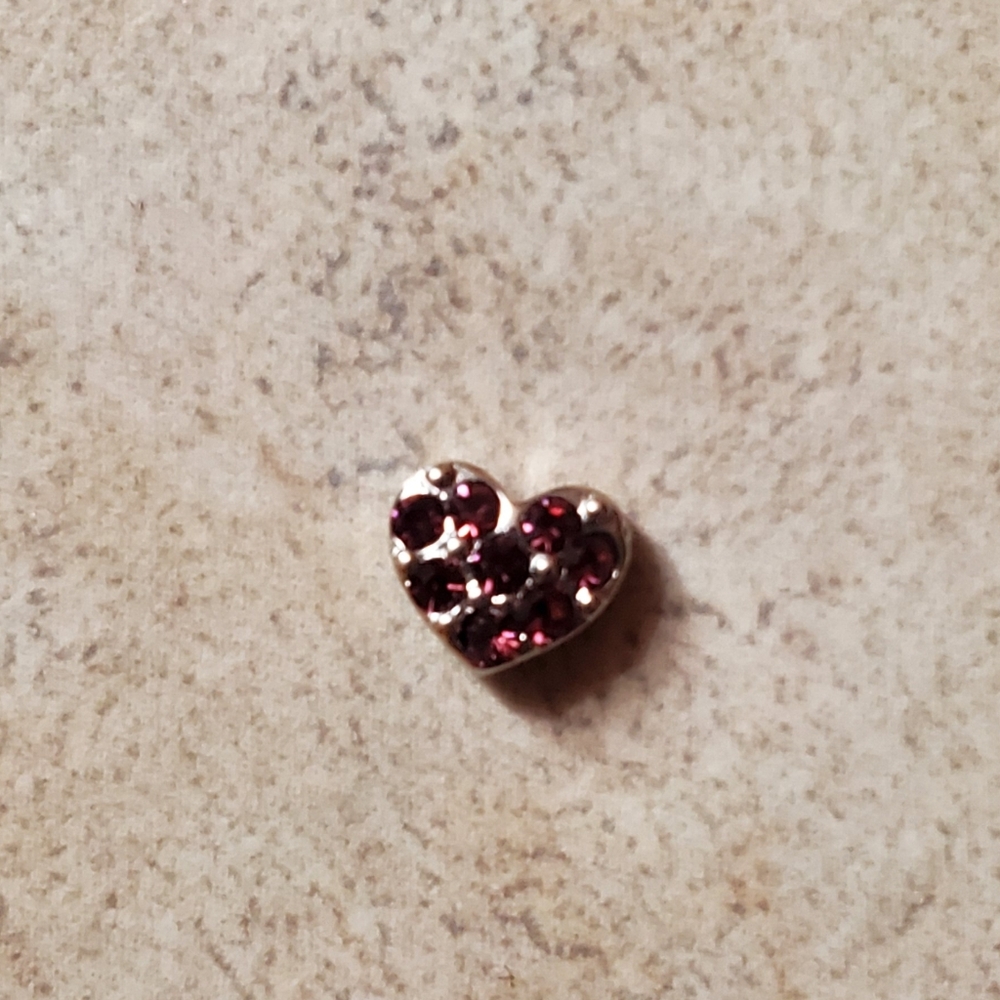 Origami Owl Amethyst Heart Charm